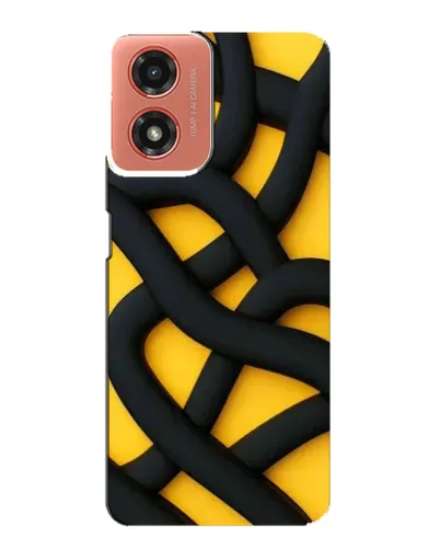 Чехол для Motorola MOTO G04 с картинкой «Черное желтое переплетение» Чехол для Motorola MOTO G04 с картинкой «Черное желтое переплетение»