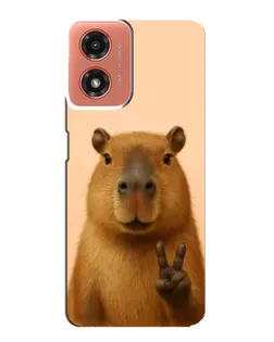 Чехол для Motorola MOTO G04 с картинкой «Капибара виктория» Чехол для Motorola MOTO G04 с картинкой «Капибара виктория»
