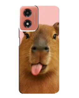 Чехол для Motorola MOTO G04 с картинкой «Капибара с языком» Чехол для Motorola MOTO G04 с картинкой «Капибара с языком»