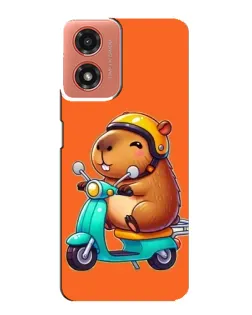 Чехол для Motorola MOTO G04 с картинкой «Капибара на скутере» Чехол для Motorola MOTO G04 с картинкой «Капибара на скутере»