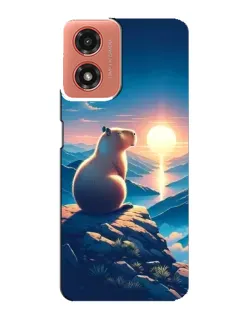Чехол для Motorola MOTO G04 с картинкой «Закат солнца с капибарой» Чехол для Motorola MOTO G04 с картинкой «Закат солнца с капибарой»