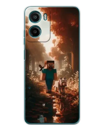 Чехол для Motorola Moto G05 с картинкой «Стив в лесу»