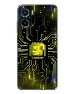 Чехол для Motorola Moto G06 Power с картинкой «Nike — золотая искра»