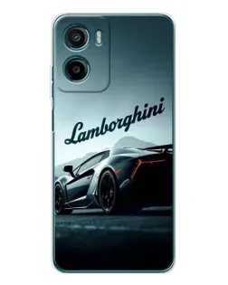 Чехол для Motorola Moto G06 Power с картинкой «Классическая надпись Lamborghini»
