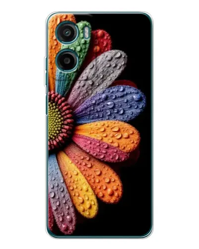 Чехол для Motorola Moto G06 Power с картинкой «Радужный цветок»