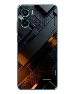 Чехол для Motorola Moto G06 Power с картинкой «Черные геометрические блоки» Чехол для Motorola Moto G06 Power с картинкой «Черные геометрические блоки»
