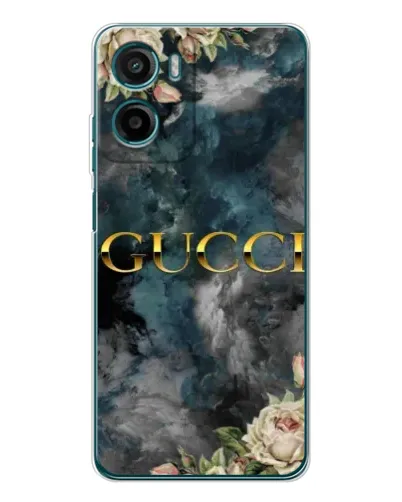 Чехол для Motorola Moto G06 с картинкой «Абстрактные цветы Gucci»