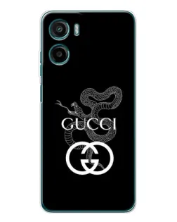 Чехол для Motorola Moto G06 с картинкой «Gucci — серебряная змея»