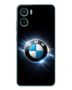 Чехол для Motorola Moto G06 с картинкой «BMW — неоновое сияние»