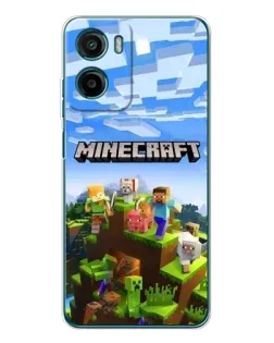 Чехол для Motorola Moto G06 с картинкой «Minecraft классический мир»