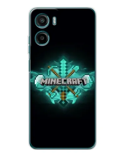 Чехол для Motorola Moto G06 с картинкой «Minecraft Diamond лого» Чехол для Motorola Moto G06 с картинкой «Minecraft Diamond лого»