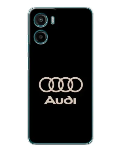 Чехол для Motorola Moto G06 с картинкой «Audi — золотой логотип»