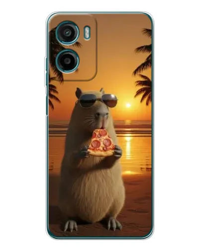Чехол для Motorola Moto G06 с картинкой «Капибара с пиццей» Чехол для Motorola Moto G06 с картинкой «Капибара с пиццей»