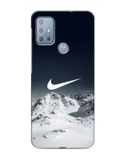 Чехол для Motorola MOTO G10 с картинкой «Nike — зимние горы»