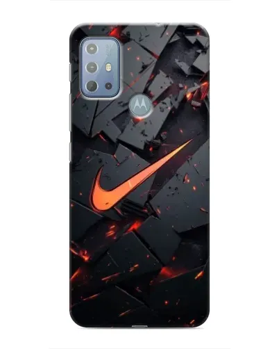 Чехол для Motorola MOTO G10 с картинкой «Nike — эффект разломов»