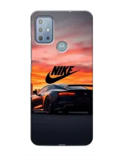 Чехол для Motorola MOTO G10 с картинкой «Nike и суперкар»