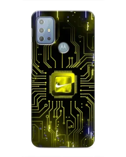 Чехол для Motorola MOTO G10 с картинкой «Nike — золотая искра»
