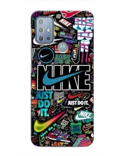Чехол для Motorola MOTO G10 с картинкой «Яркий коллаж Nike»
