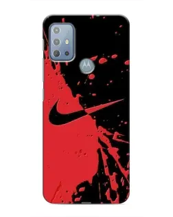 Чехол для Motorola MOTO G10 с картинкой «Красные брызги Nike»