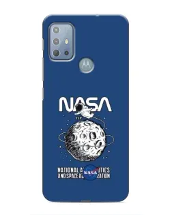 Чехол для Motorola MOTO G10 с картинкой «NASA — лунная миссия»