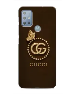 Чехол для Motorola MOTO G10 с картинкой «Gucci — золотая бабочка»