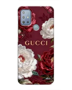 Чехол для Motorola MOTO G10 с картинкой «Gucci — бордовые розы»