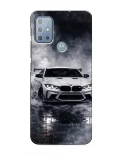 Чехол для Motorola MOTO G10 с картинкой «BMW сквозь туман»