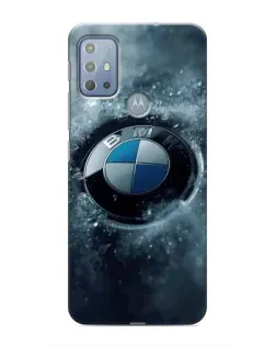 Чехол для Motorola MOTO G10 с картинкой «Логотип BMW — лед»
