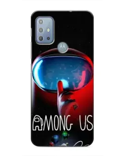 Чехол для Motorola MOTO G10 с картинкой «Красный импостер — макро»