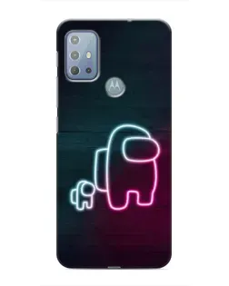 Чехол для Motorola MOTO G10 с картинкой «Among Us неон-арт»