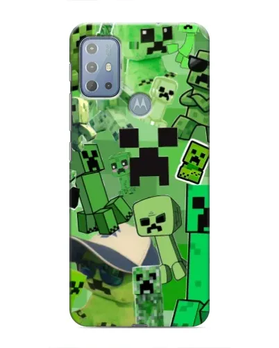 Чехол для Motorola MOTO G10 с картинкой «Криперы Minecraft»