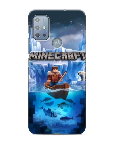Чехол для Motorola MOTO G10 с картинкой «Minecraft ледяной мир»