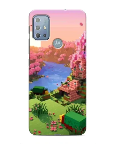 Чехол для Motorola MOTO G10 с картинкой «Розовое дерево Minecraft»