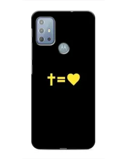 Чехол для Motorola MOTO G10 с картинкой «Сердце и Крест»