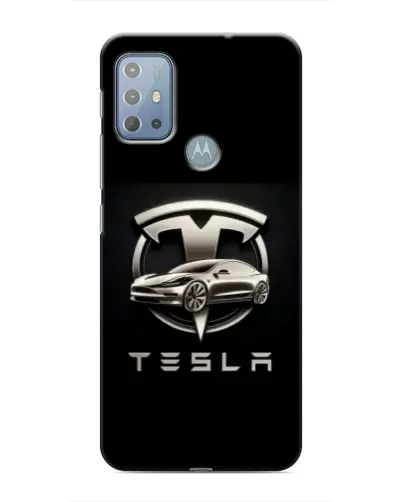 Чехол для Motorola MOTO G10 с картинкой «Tesla — серебристое авто» Чехол для Motorola MOTO G10 с картинкой «Tesla — серебристое авто»