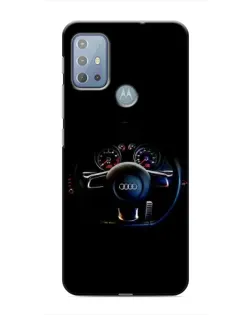 Чехол для Motorola MOTO G10 с картинкой «Салон Audi — руль»