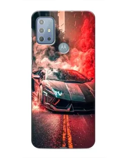 Чехол для Motorola MOTO G10 с картинкой «Lamborghini красный дым»