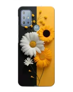 Чехол для Motorola MOTO G10 с картинкой «Подсолнух и ромашка»