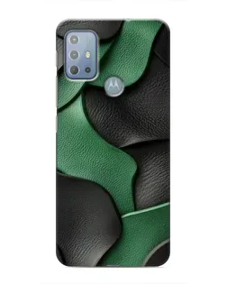 Чехол для Motorola MOTO G10 с картинкой «Зеленые кожаные волны»