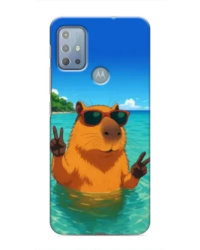 Чехол для Motorola MOTO G10 с картинкой «Морская капибара»