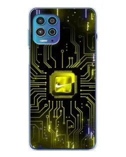 Чехол для Motorola MOTO G100 Pro с картинкой «Nike — золотая искра»