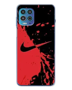 Чехол для Motorola MOTO G100 Pro с картинкой «Красные брызги Nike»