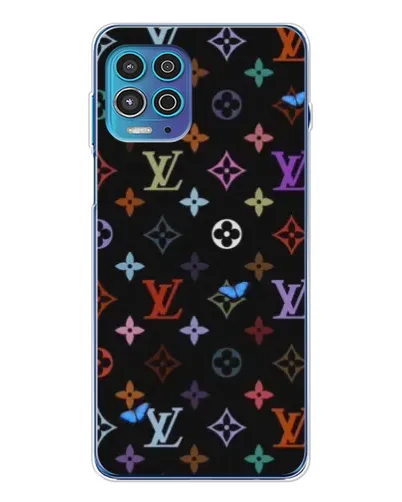 Чехол для Motorola MOTO G100 Pro с картинкой «Цветная монограмма LV»
