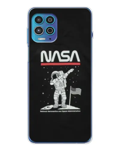 Чехол для Motorola MOTO G100 Pro с картинкой «NASA — шагаем по Луне» Чехол для Motorola MOTO G100 Pro с картинкой «NASA — шагаем по Луне»