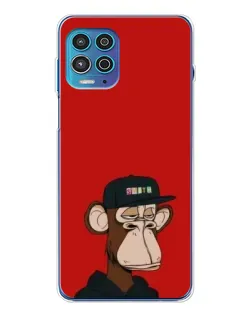 Чехол для Motorola MOTO G100 Pro с картинкой «Bored Ape — красный фон» Чехол для Motorola MOTO G100 Pro с картинкой «Bored Ape — красный фон»