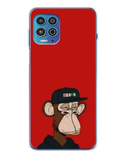 Чехол для Motorola MOTO G100 Pro с картинкой «Bored Ape — красный фон» Чехол для Motorola MOTO G100 Pro с картинкой «Bored Ape — красный фон»