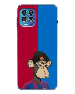Чехол для Motorola MOTO G100 Pro с картинкой «Bored Ape — фанат Барсы» Чехол для Motorola MOTO G100 Pro с картинкой «Bored Ape — фанат Барсы»