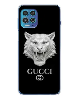 Чехол для Motorola MOTO G100 Pro с картинкой «Gucci — серебряный лев» Чехол для Motorola MOTO G100 Pro с картинкой «Gucci — серебряный лев»