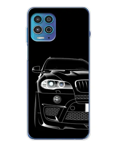 Чехол для Motorola MOTO G100 Pro с картинкой «Темный силуэт BMW»