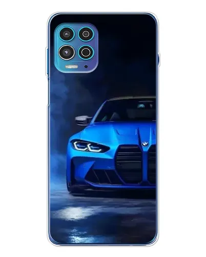 Чехол для Motorola MOTO G100 Pro с картинкой «Голубая BMW M4»